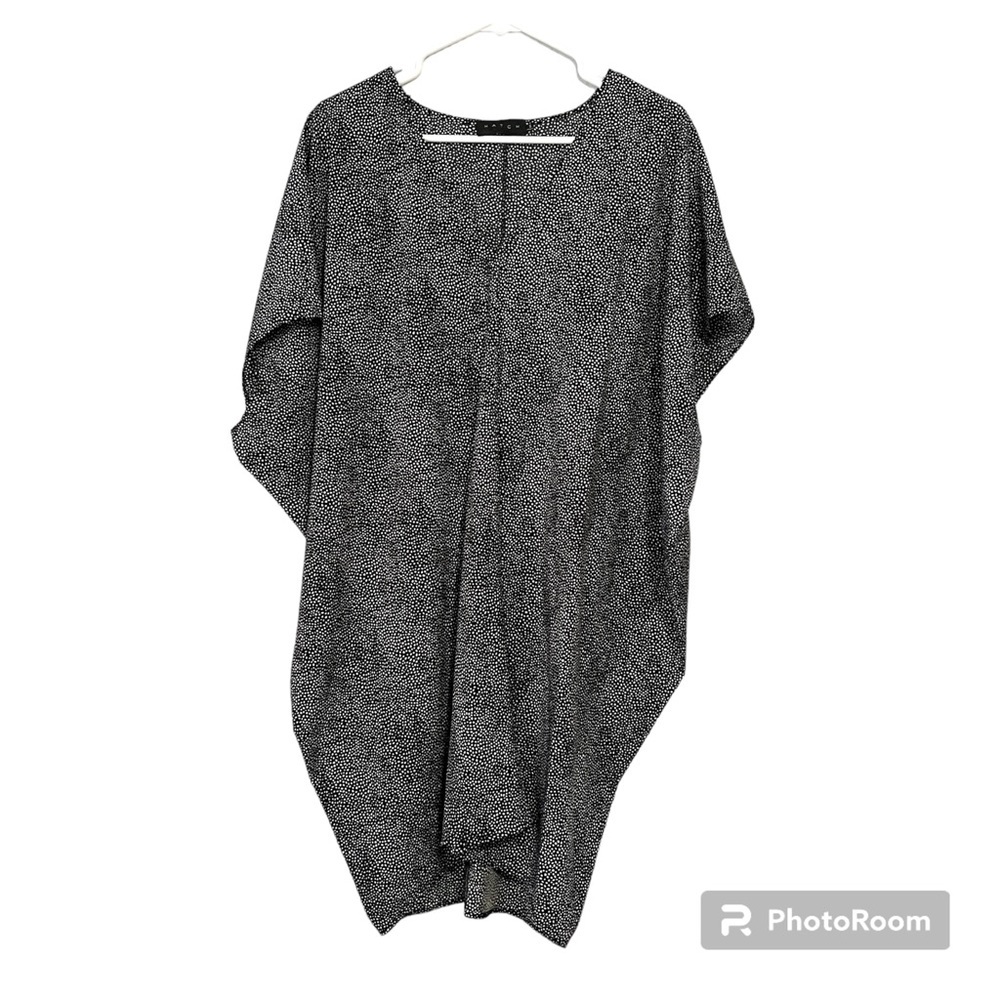 Hatch Black White Print Riviera Caftan Silky Maternity Tunic Dress O/S